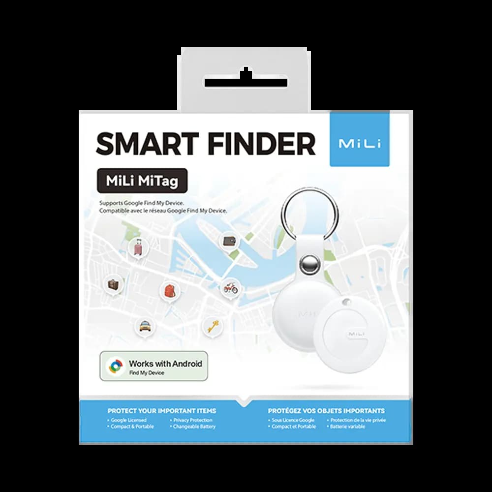 Traceur GPS MILI MiTag Android avec Étui Blanc