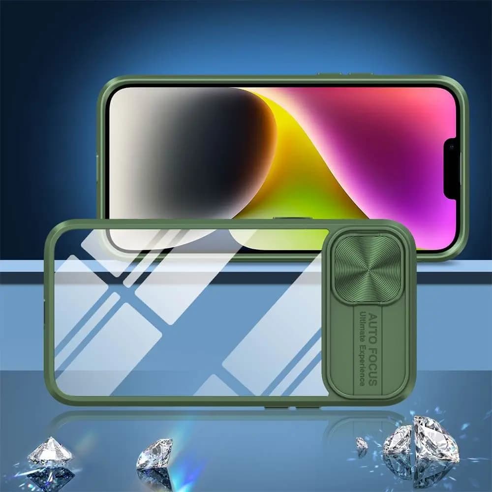 Coque avec cache caméra pour iPhone 13 / 14 / 16e / 17e – PROTECT IE027 Vert Foncé