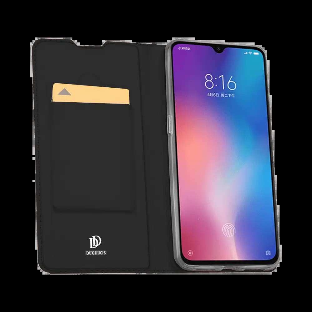 Housse folio Xiaomi Mi 9 Lite porte-carte – Dux Ducis Skin Pro Noir