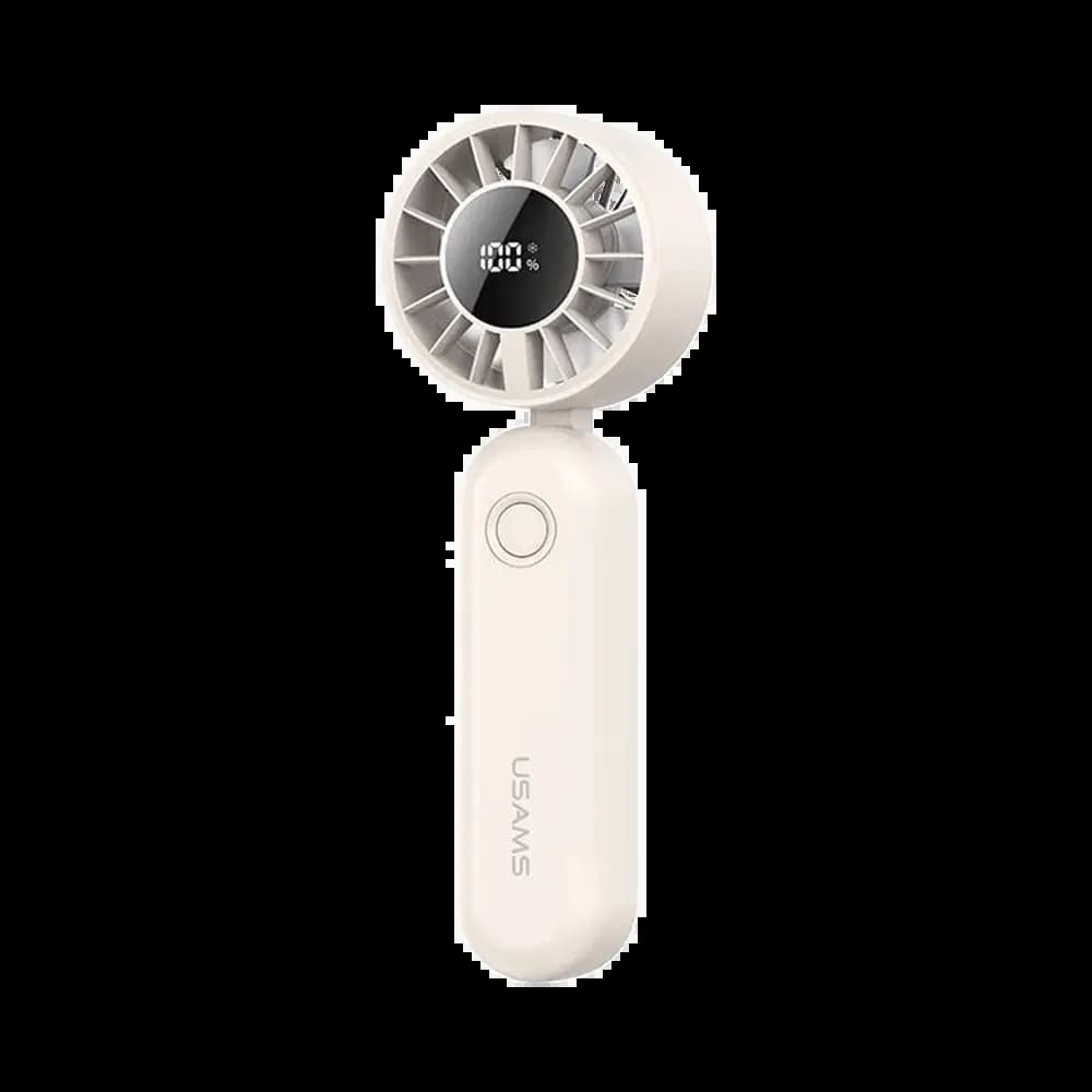 Mini Ventilateur Portable Usams Pliable à Affichage Numérique 1200mAh Beige