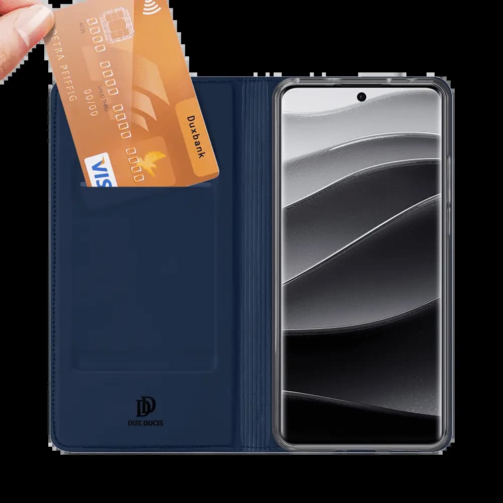 Housse folio Xiaomi Redmi Note 14 Pro 5G / Poco X7 5G porte-carte – Dux Ducis Skin Pro Noir