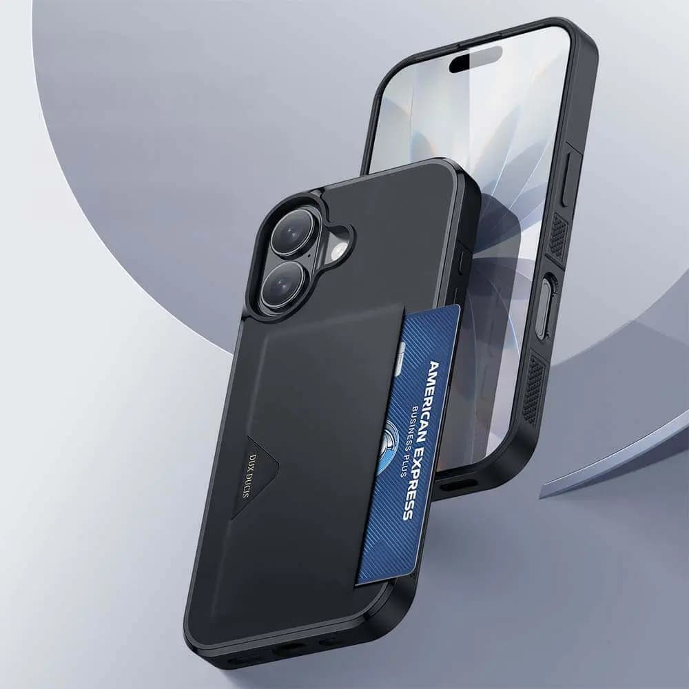  Coque de protection antichoc iPhone 17 avec porte-carte intégré - Dux Ducis Pocard Noir