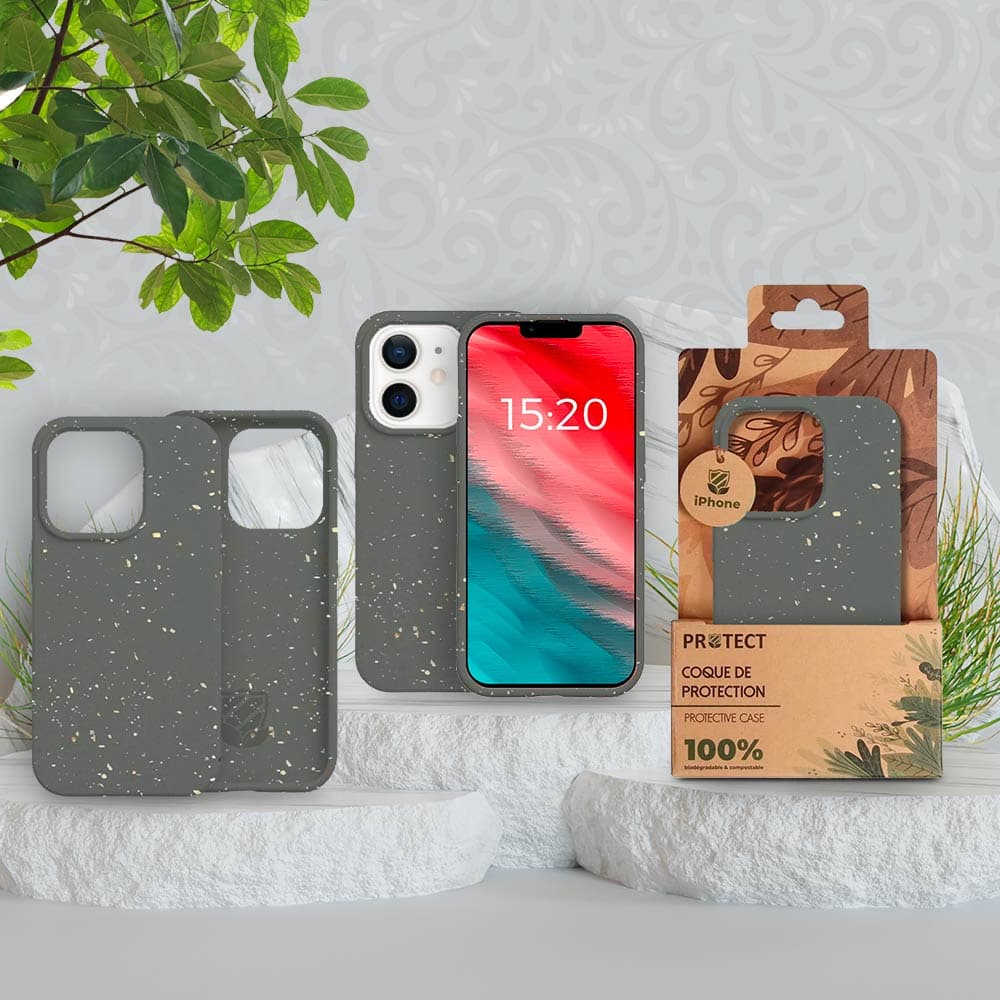 Coque Bambou Biodégradable PROTECT pour Apple iPhone 12 Mini Noir