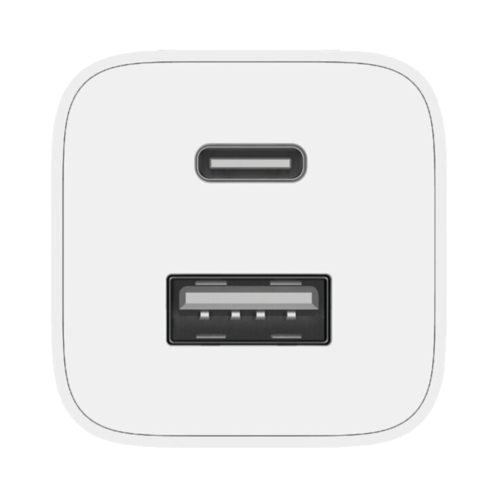 Chargeur Secteur GaN Xiaomi Mi Travel Charger (USB + Type-C avec Câble Type-C) Charge Rapide 65W Blanc
