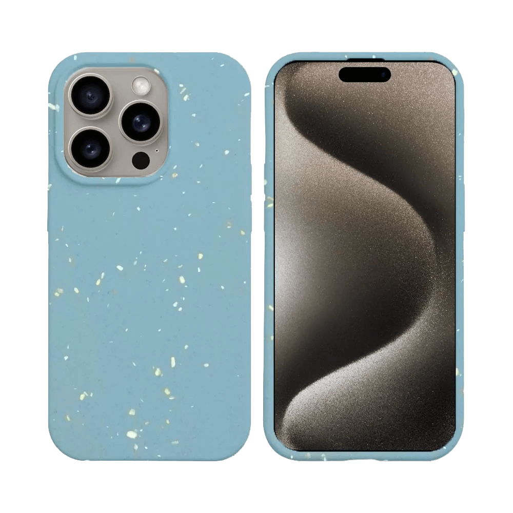 Coque Bambou Biodégradable PROTECT pour Apple iPhone 15 Pro Bleu