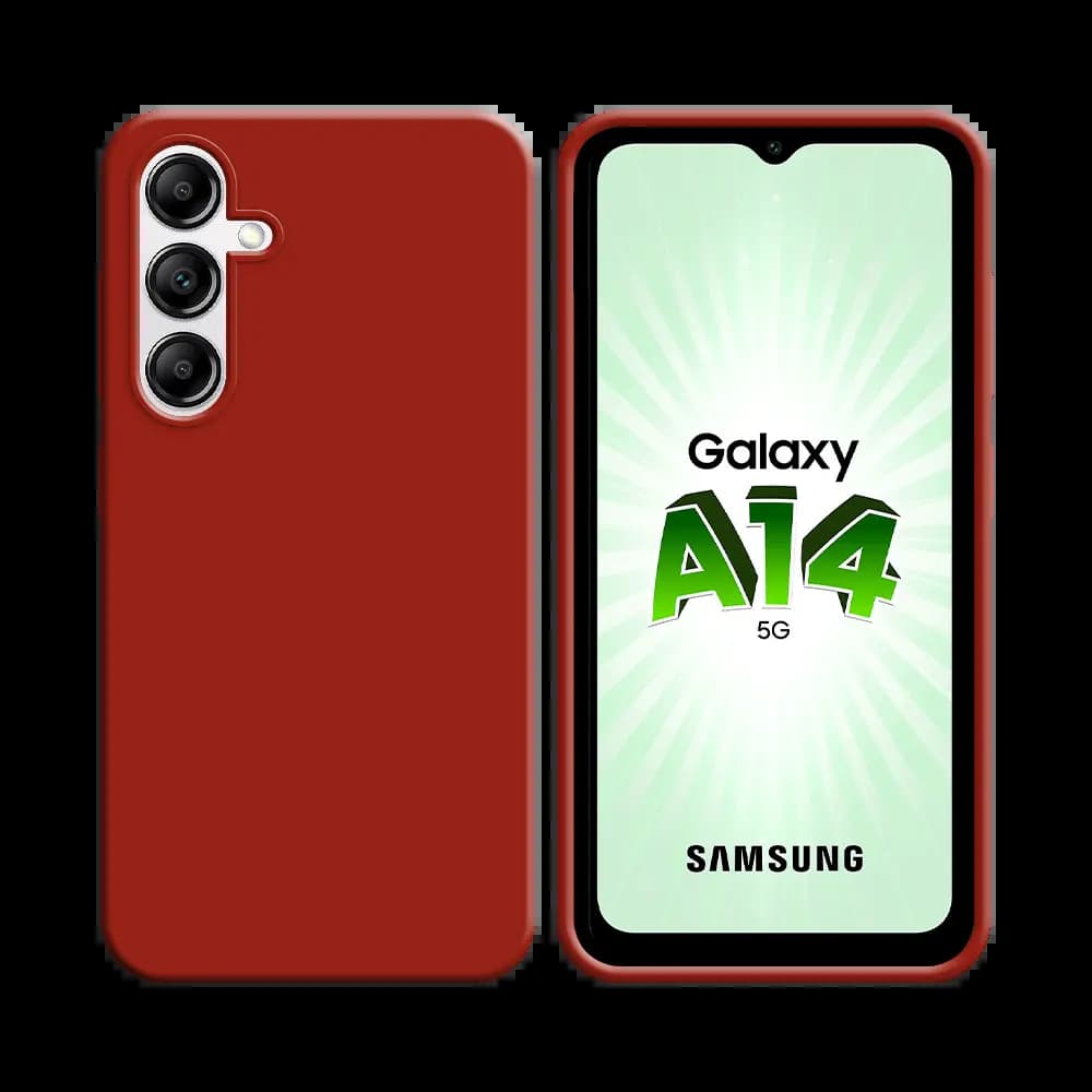 Coque Silicone Compatible pour Samsung Galaxy A14 Rouge