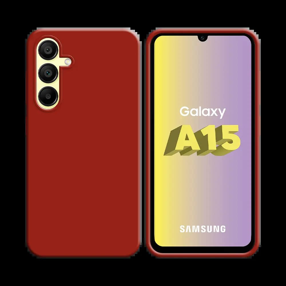 Coque Silicone Compatible pour Samsung Galaxy A15 5G Rouge