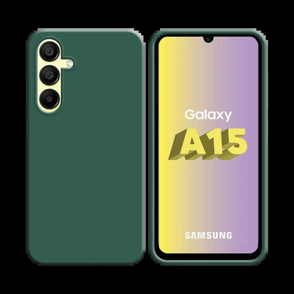 Coque Silicone Compatible pour Samsung Galaxy A15 5G Vert Foncé