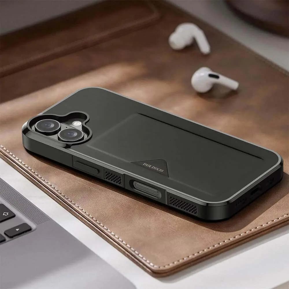  Coque de protection antichoc iPhone 17 avec porte-carte intégré - Dux Ducis Pocard Noir