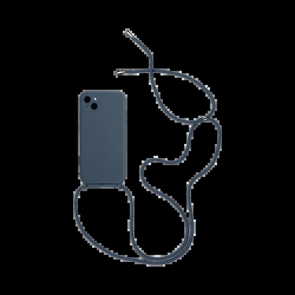 Coque avec cordon réglable silicone – Apple iPhone 14 – Bleu Marine