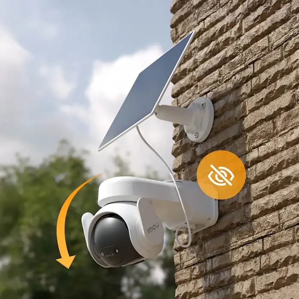 Caméra de Surveillance Sans Fil pour Extérieur avec IA Imou AOV PT 5MP 3K Wi-Fi + 4G avec Batterie 10000mAh et Panneau Solaire Blanc