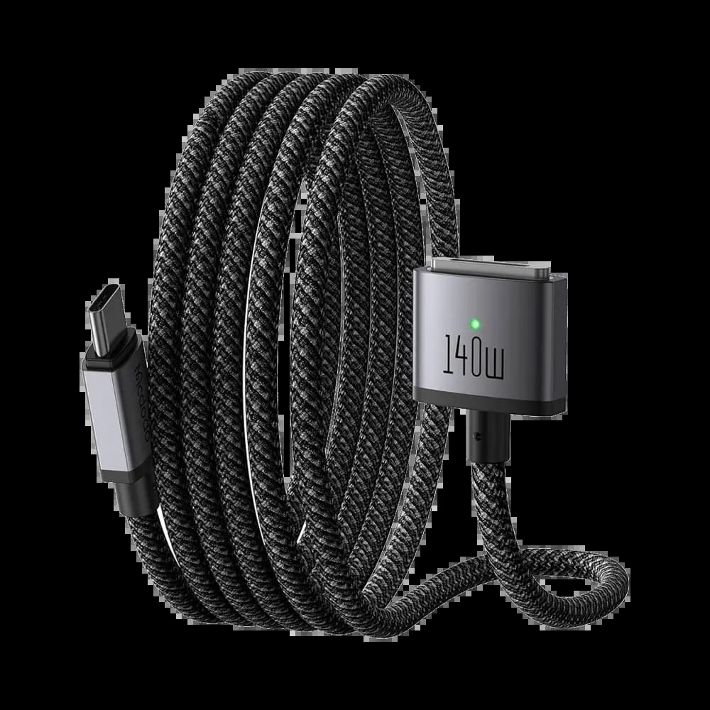 Câble de charge USB-C vers MagSafe 3 140W 2m – pour MacBook Pro / Air – Mcdodo CA-1470 Gris