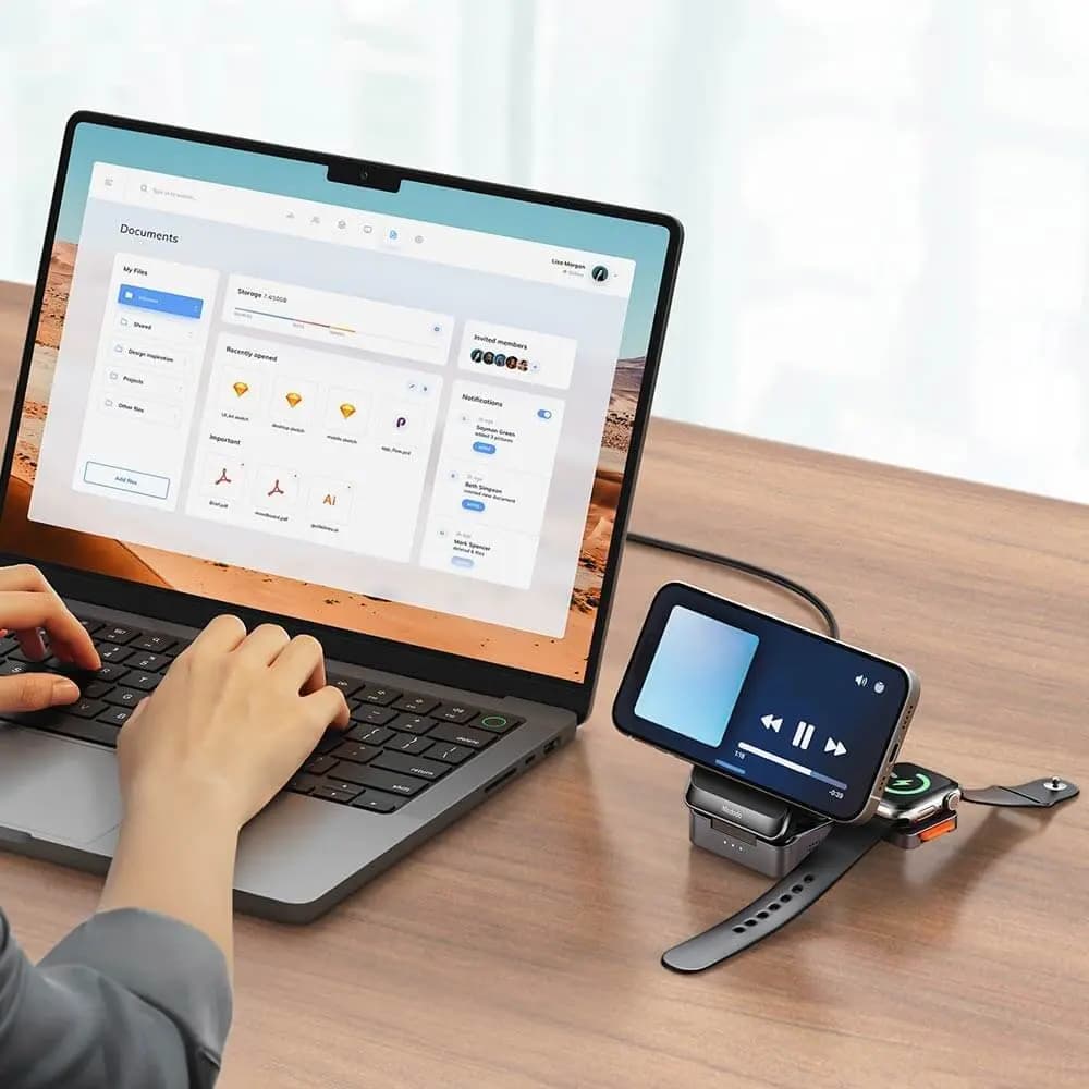 Station de charge 3-en-1 recharge Qi2 rapide & pliable - Mcdodo CH-5190 Noir