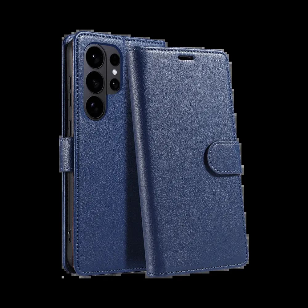 Housse folio anti-RFID Samsung Galaxy S26 Ultra – PROTECT IP011 Bleu Marine