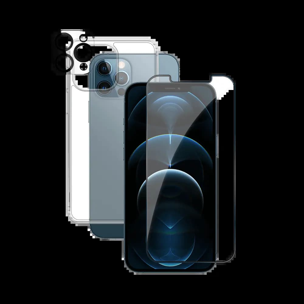 Pack de Protection Coque + Protection Lentille + Verre Trempé PROTECT pour Apple iPhone 12 Pro Max Transparent