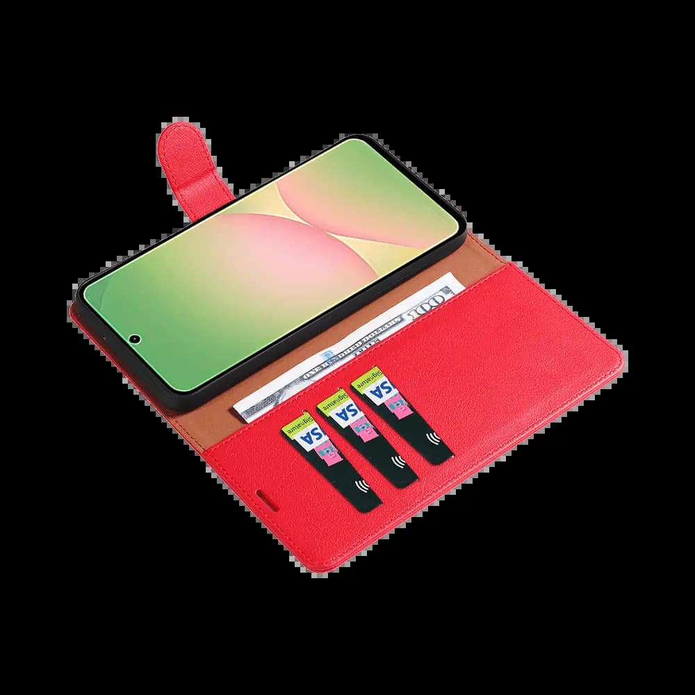 Housse folio anti-RFID Samsung Galaxy A57 5G – PROTECT IP011 Rouge