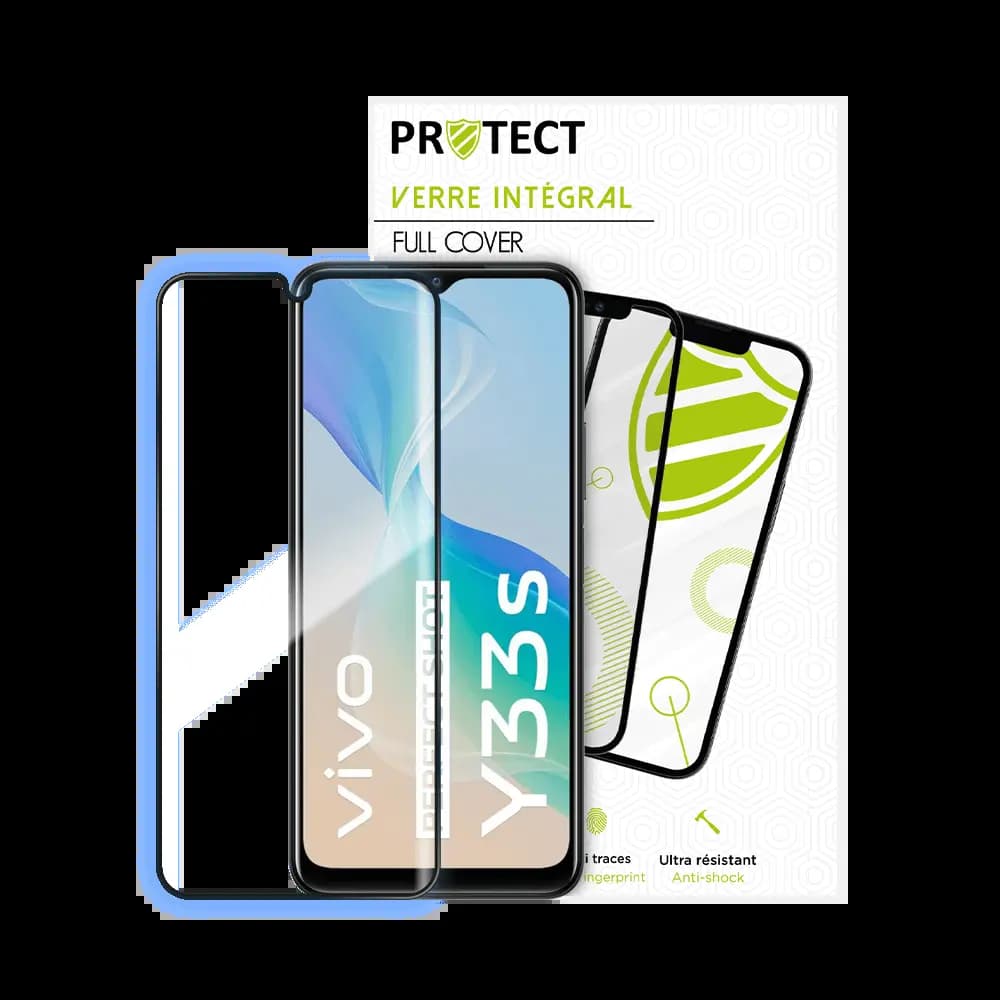 Verre trempé intégral 5D 9H – protection écran compatible Vivo Y21s / Y21 / Y33s 4G – PROTECT Noir
