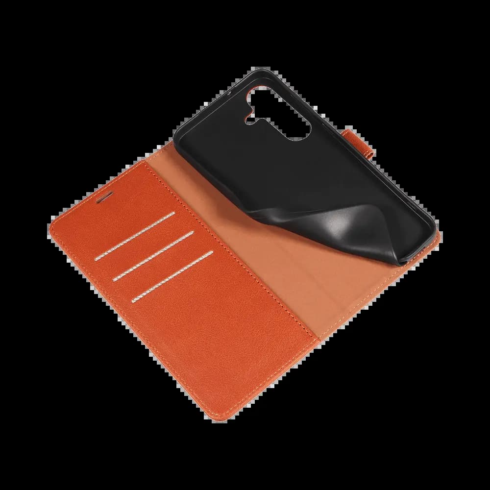 Housse folio anti-RFID Samsung Galaxy S25 FE – PROTECT IP011 Marron