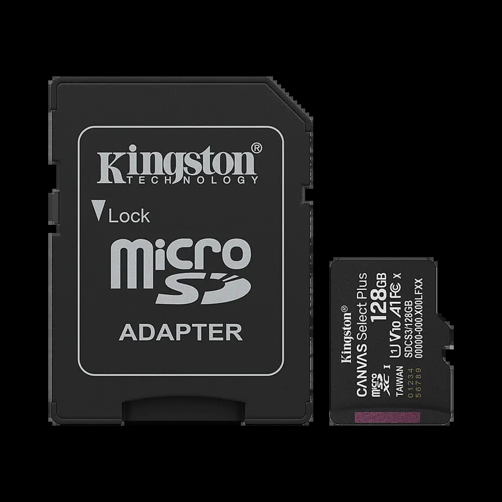 Carte Mémoire Kingston microSDXC (128Go) Canvas Select Plus 150MB/s +Adaptateur - SDCS3/128GB
