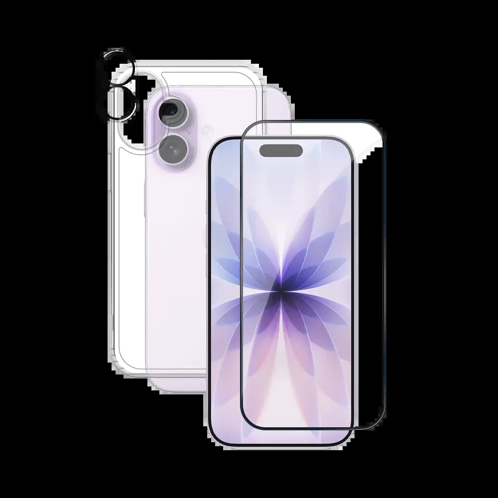 Pack de protection coque + protection lentille + verre trempé pour iPhone 17 PROTECT - Transparent