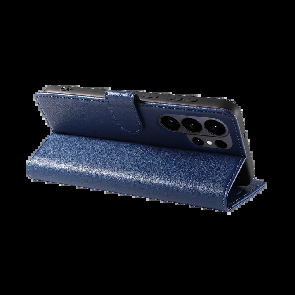 Housse folio anti-RFID Samsung Galaxy S26 Ultra – PROTECT IP011 Bleu Marine