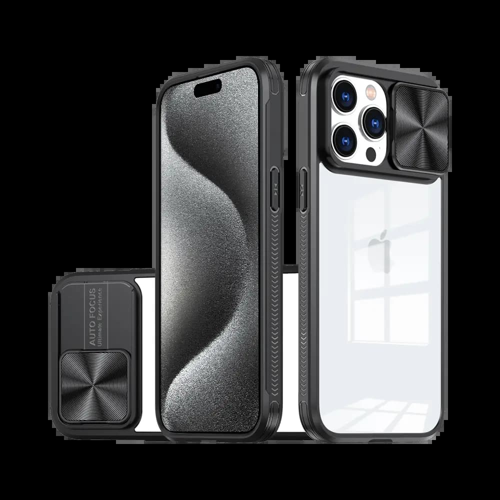 Coque avec cache caméra – iPhone 15 Pro – PROTECT IE027 Noir