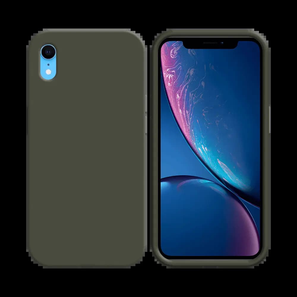 Coque Silicone Compatible pour Apple iPhone XR Gris Foncé