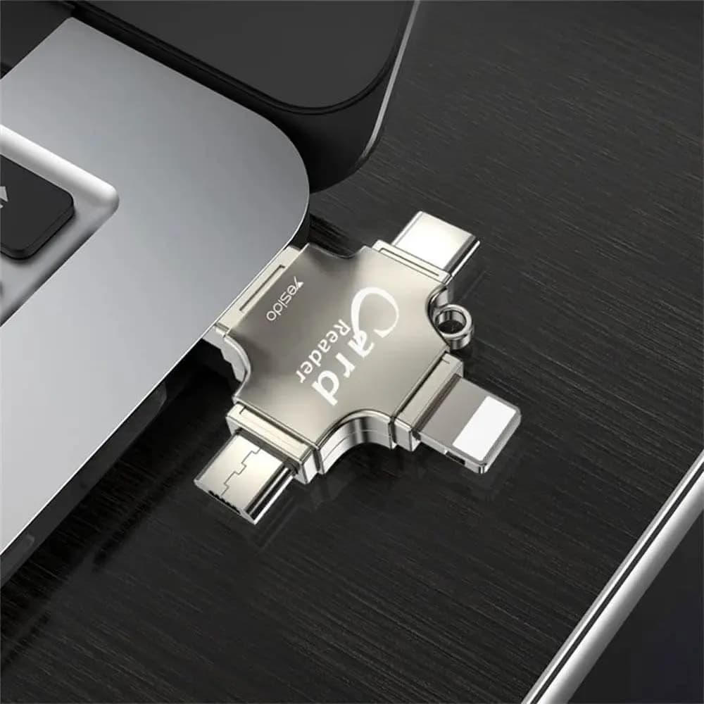 Lecteur de Carte Yesido GS13 Micro SD 3 en 1 Argent