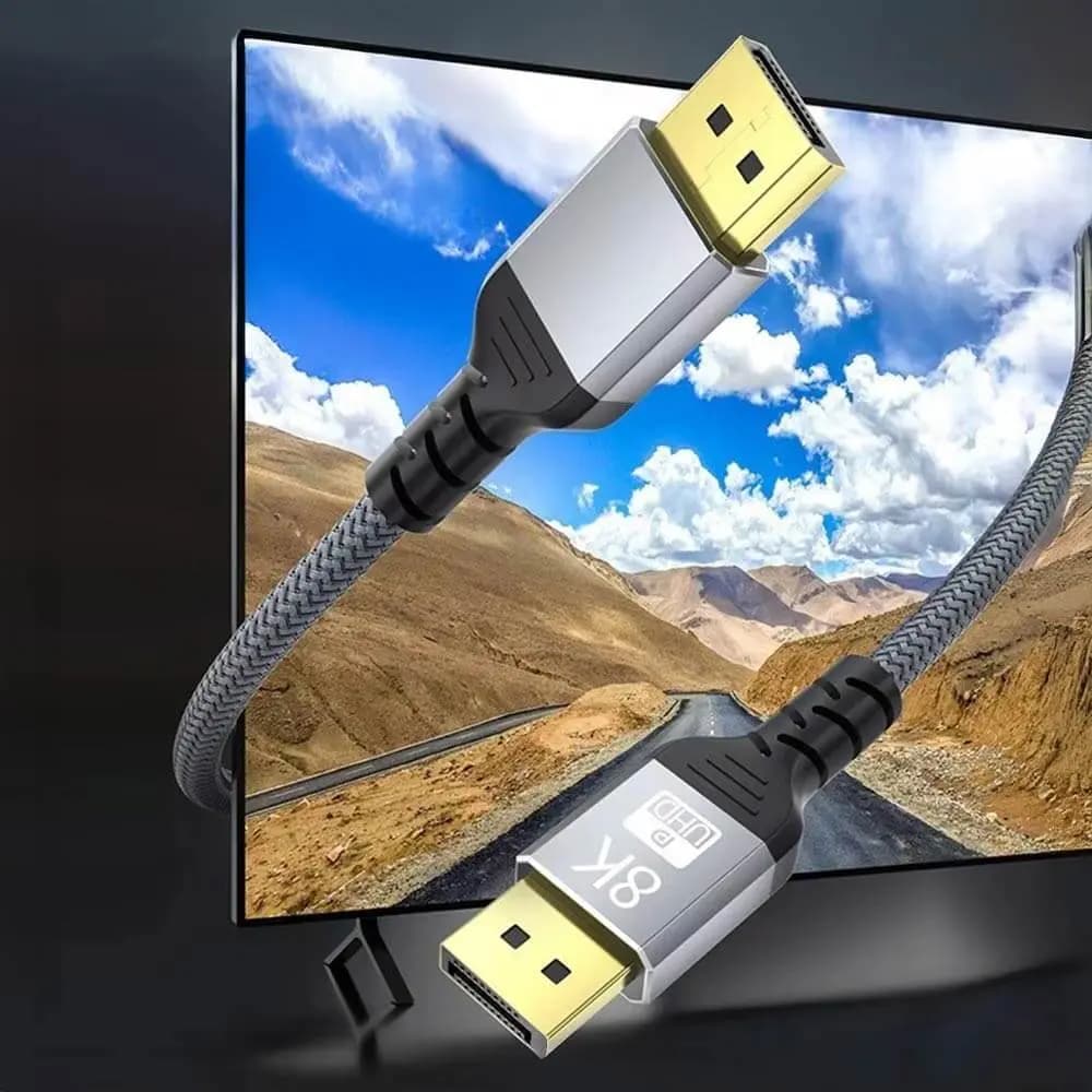 Câble DisplayPort 8K mâle vers mâle nylon tressé - 2m