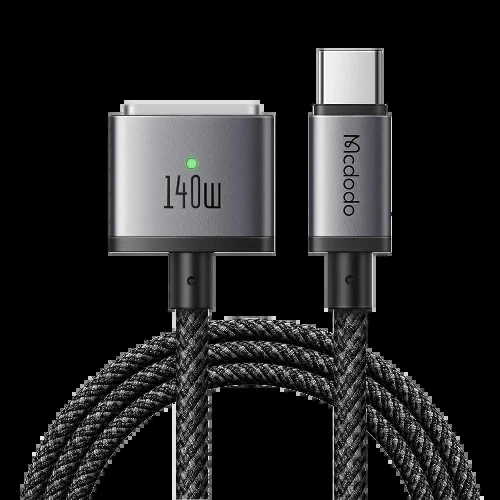 Câble de charge USB-C vers MagSafe 3 140W 2m – pour MacBook Pro / Air – Mcdodo CA-1470 Gris