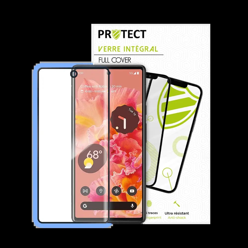 Verre trempé intégral 5D 9H – protection écran Google Pixel 6 – PROTECT Noir