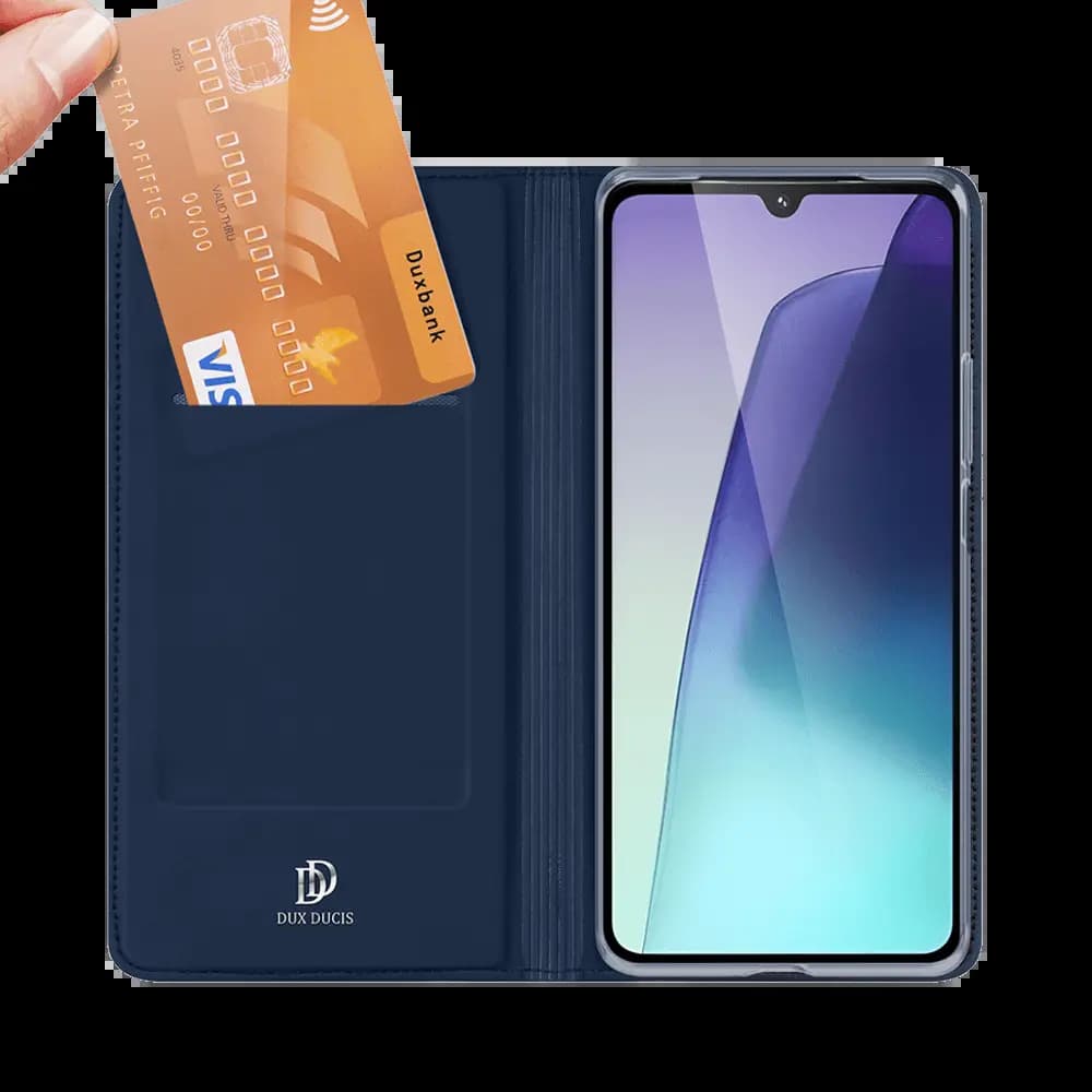 Housse folio Xiaomi Redmi 14C porte-carte – Dux Ducis Skin Pro Bleu
