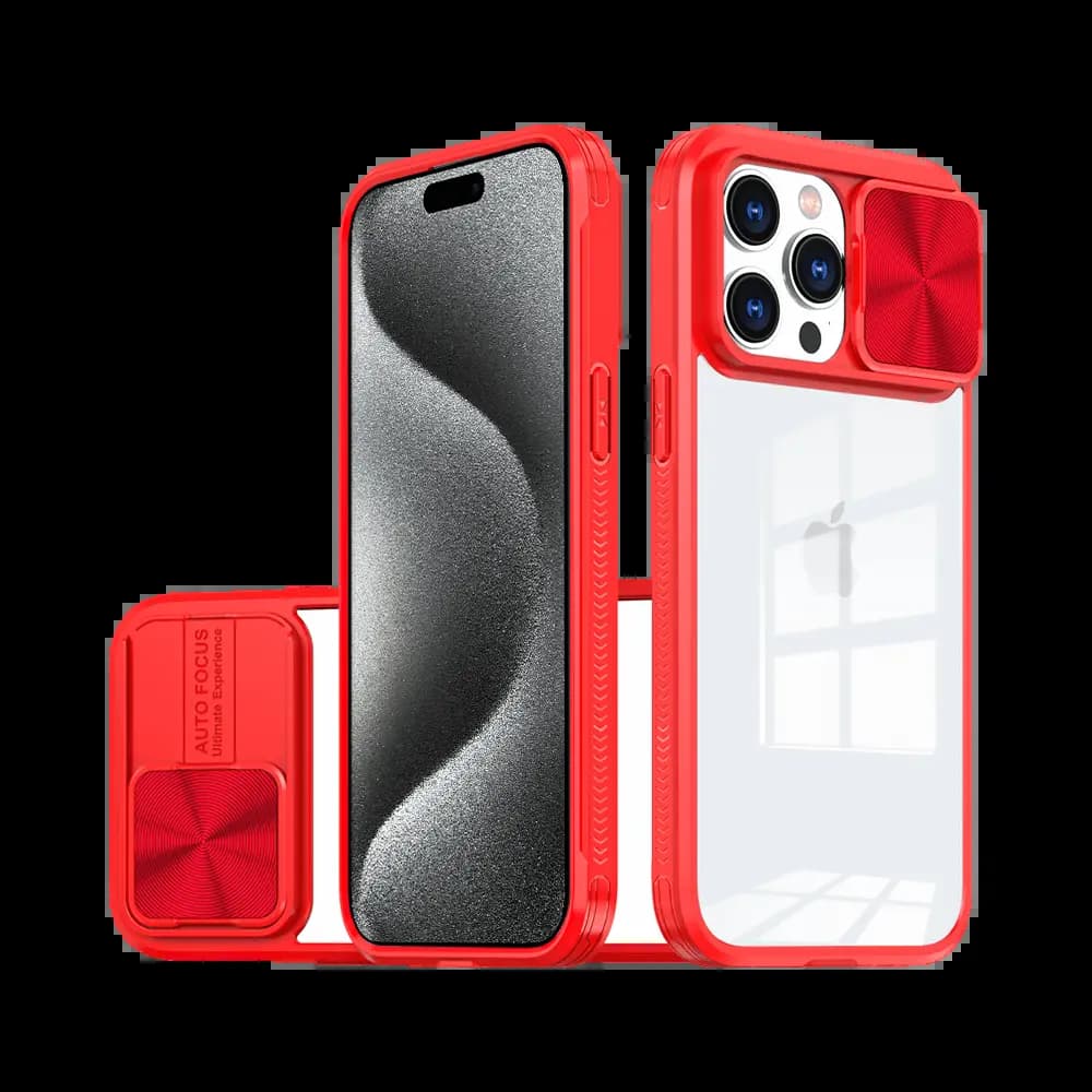 Coque avec cache caméra iPhone 15 Pro Max – PROTECT IE027 Rouge 