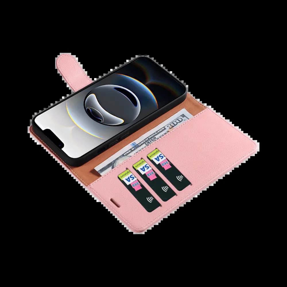 Housse folio anti-RFID iPhone 16e – PROTECT IP011 Rose