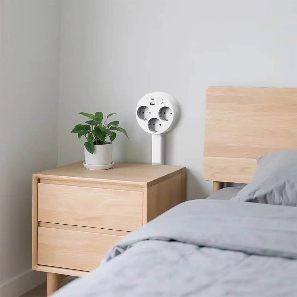 Multiprise avec Rallonge Télescopique avec Ports USB + USB-C