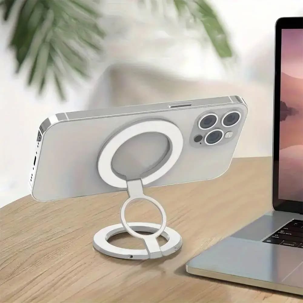 Support pour Smartphone Magsafe Rotatif et Pliable Blanc
