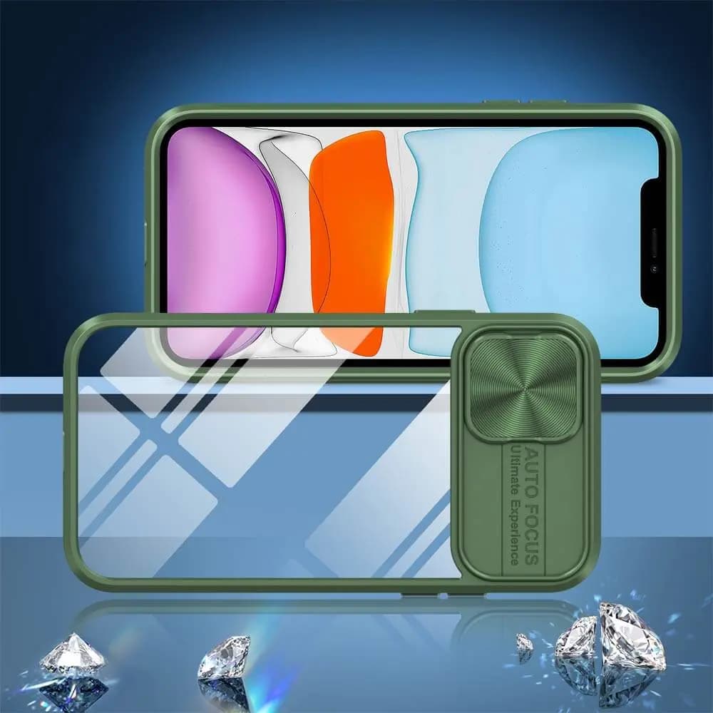 Coque avec cache caméra iPhone 11 – PROTECT IE027 Vert Foncé 