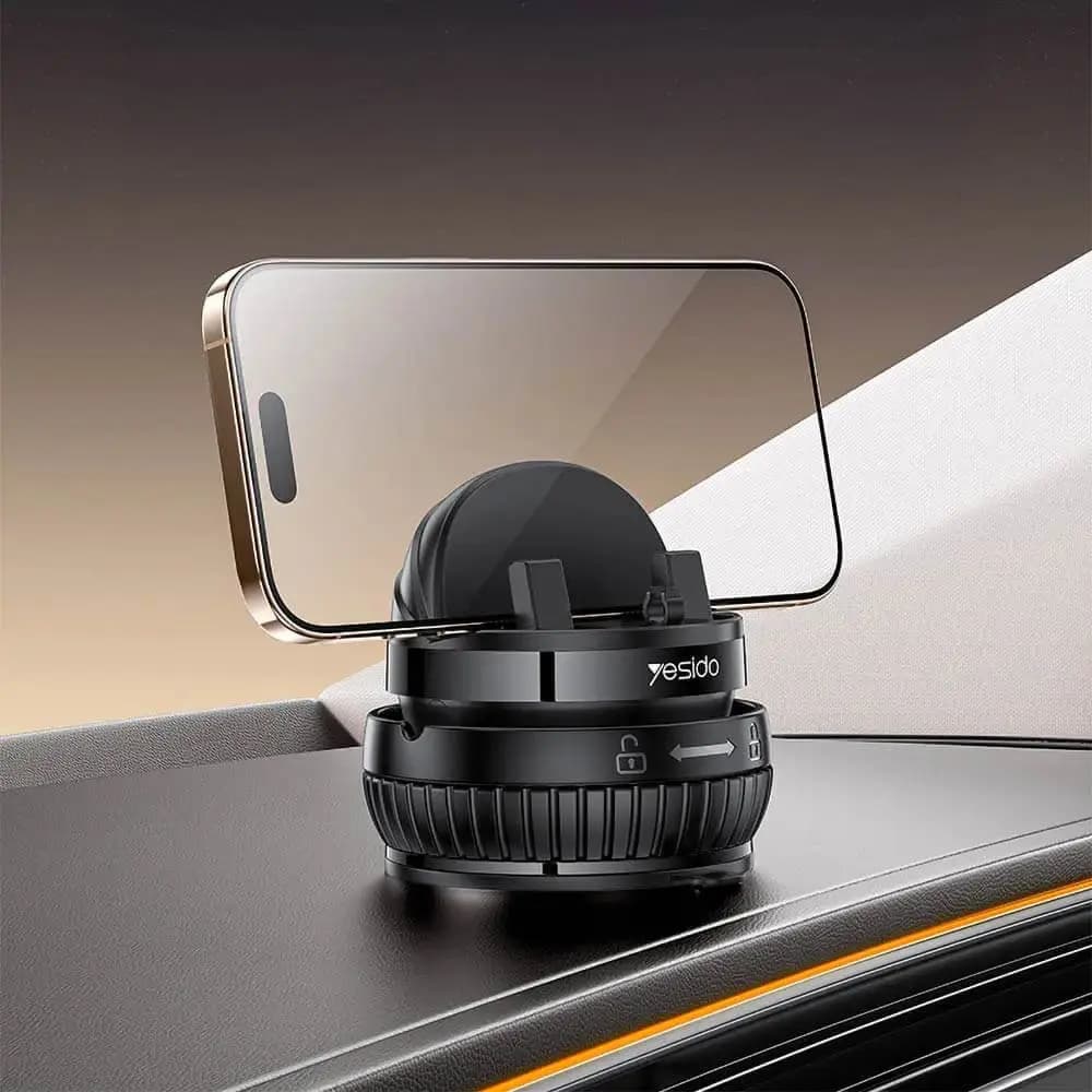 Support Smartphone Yesido Rotation 360° (avec Fixation Ventouse) Noir