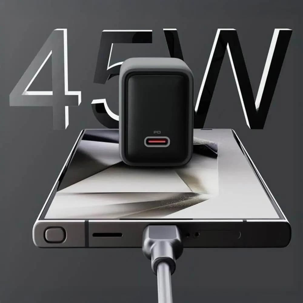 Chargeur secteur Aukey PA-C2 USB-C 45W avec technologie GaN - Gris