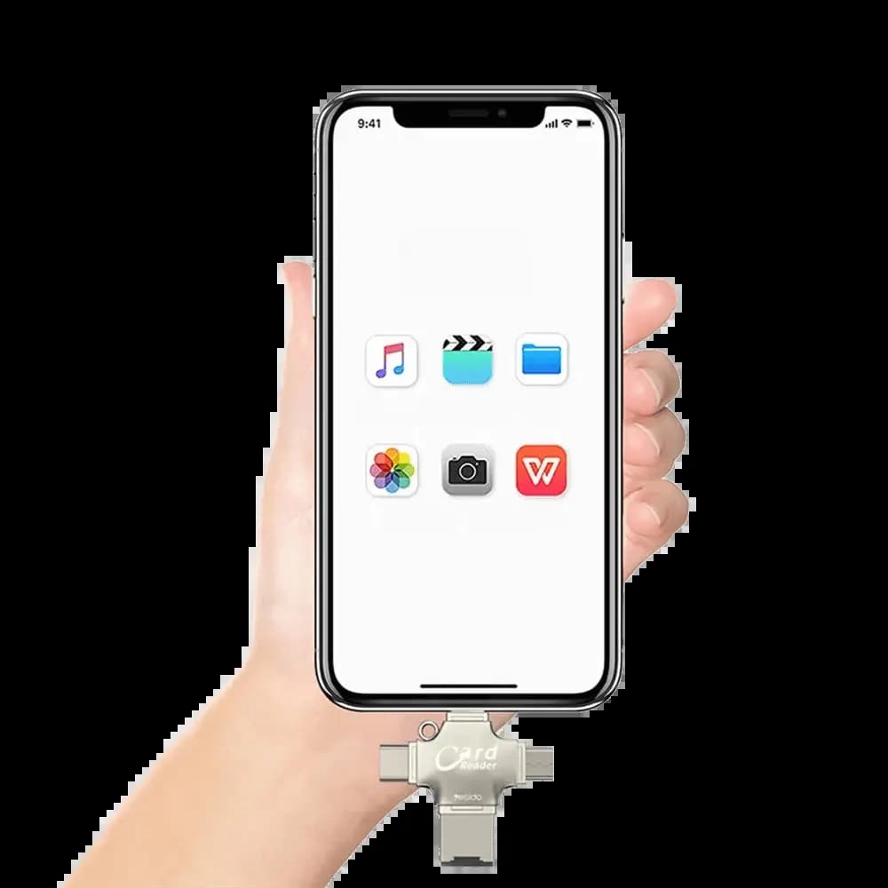 Lecteur de Carte Yesido GS13 Micro SD 3 en 1 Argent