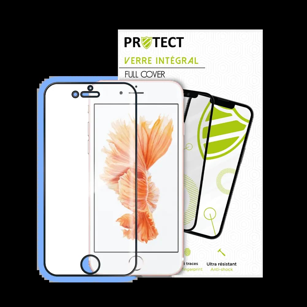 Verre trempé intégral 5D 9H – protection écran compatible Apple iPhone 6 Plus / 6S Plus – PROTECT Noir