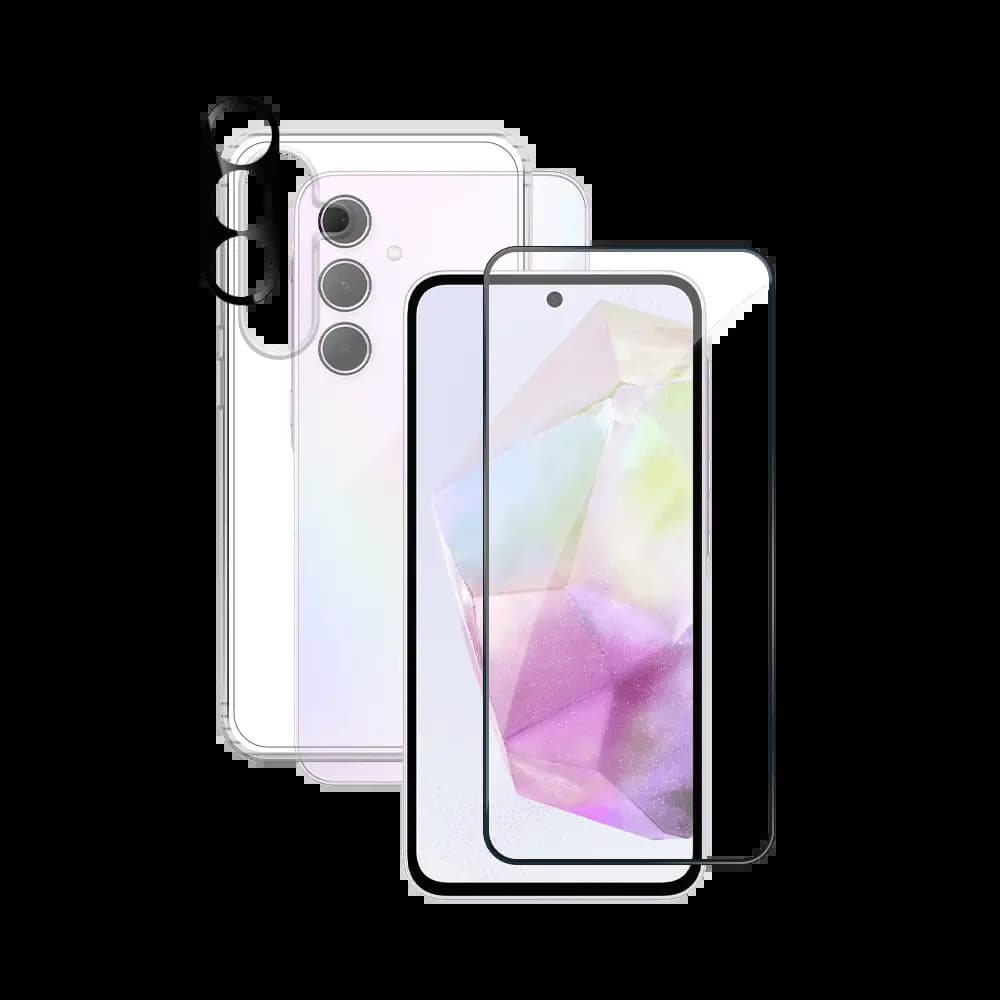 Pack de Protection Coque + Protection Lentille + Verre Trempé PROTECT pour Samsung Galaxy A35 5G Transparent