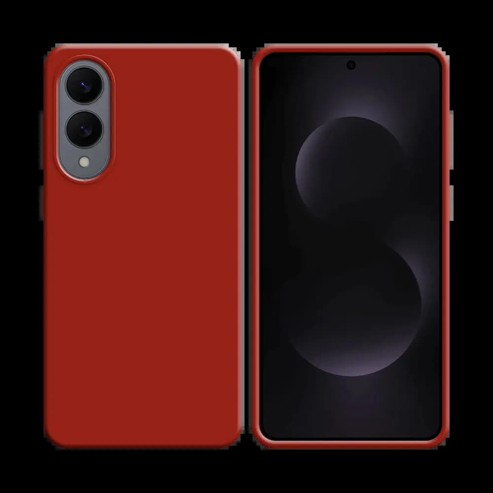 Coque Silicone Compatible pour Samsung Galaxy S25 Edge Rouge