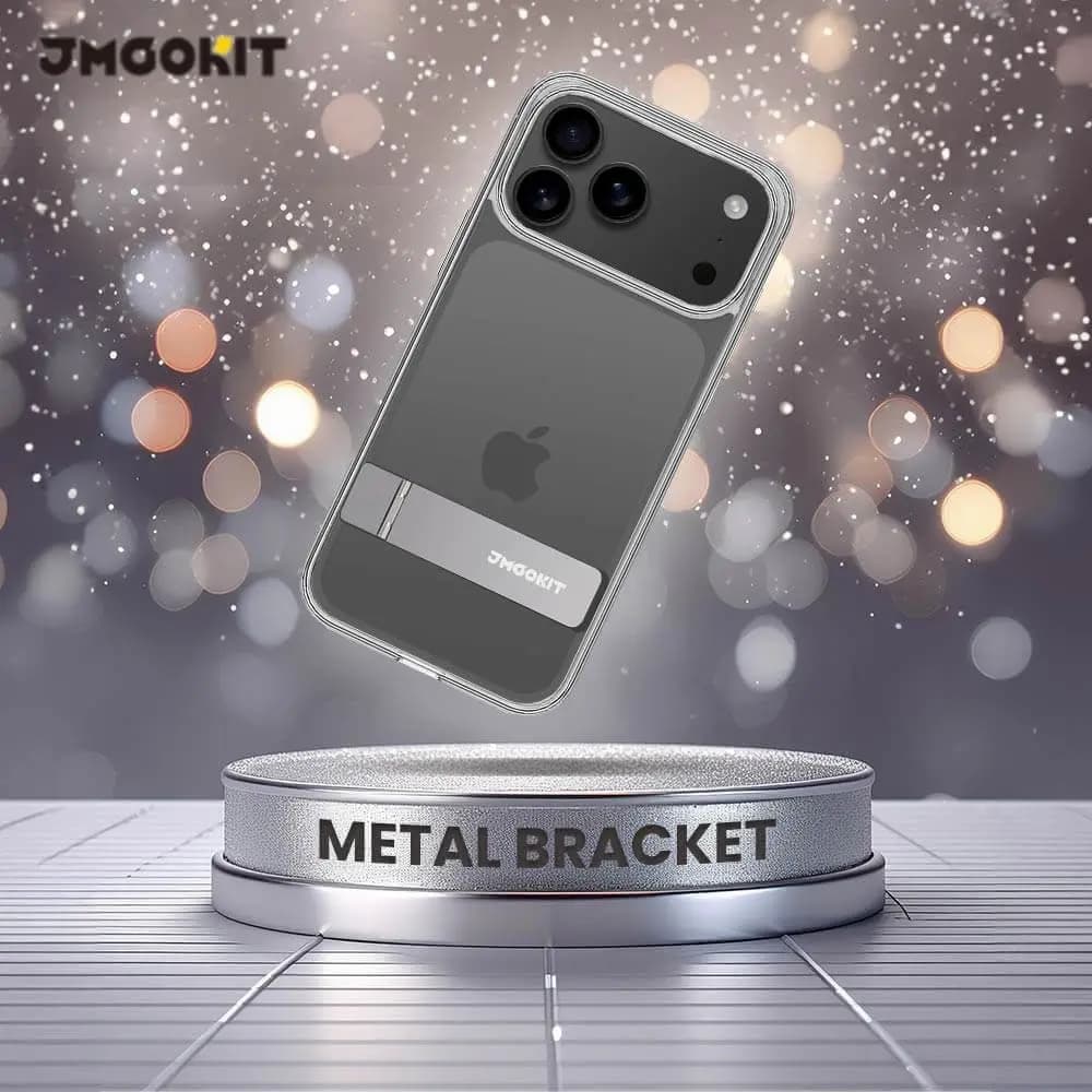 Coque de Protection Metal Bracket JMGOKIT pour Apple iPhone 17 Pro Max Transparent