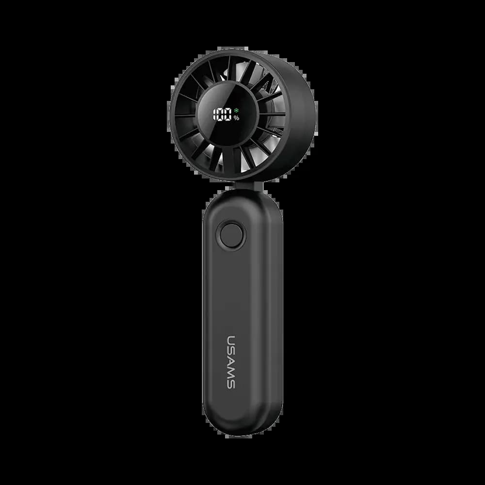 Mini Ventilateur Portable Usams Pliable à Affichage Numérique 1200mAh Noir