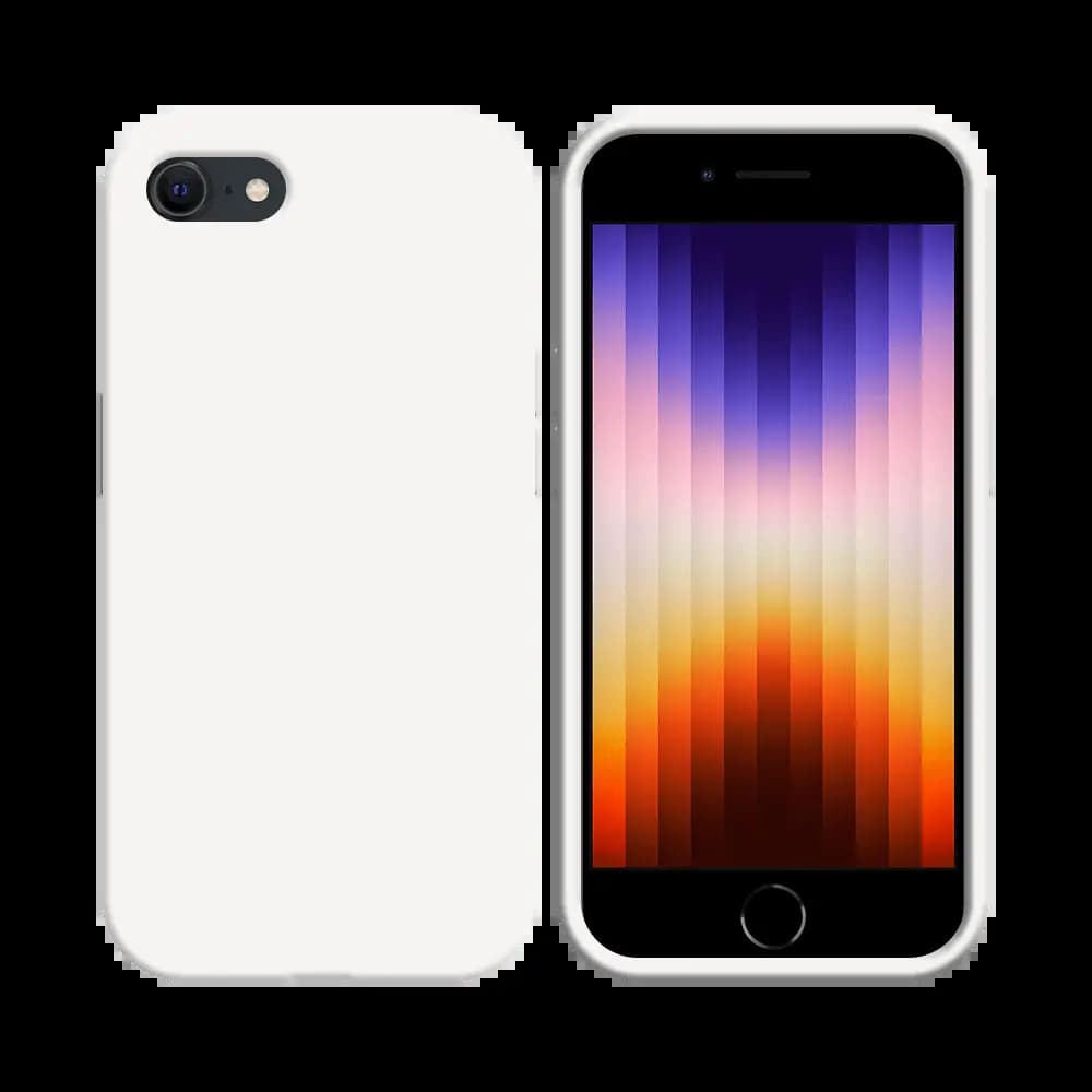 Coque Silicone Compatible pour Apple iPhone 7, 8 & iPhone SE (2nd & 3e Gen) Blanc