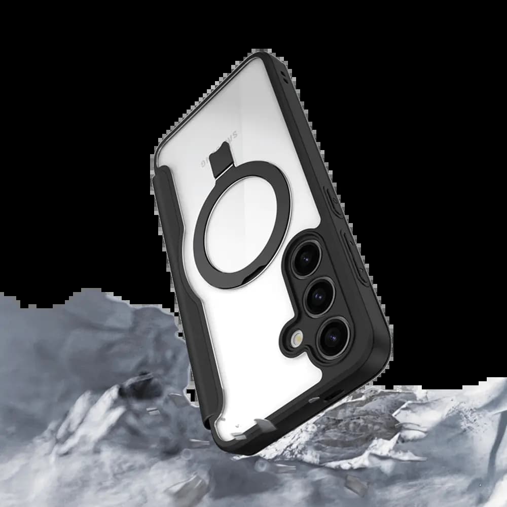 Housse folio MagSafe avec support + blocage RFID Samsung Galaxy S24+ 5G – Dux Ducis Skin X Pro Bleu