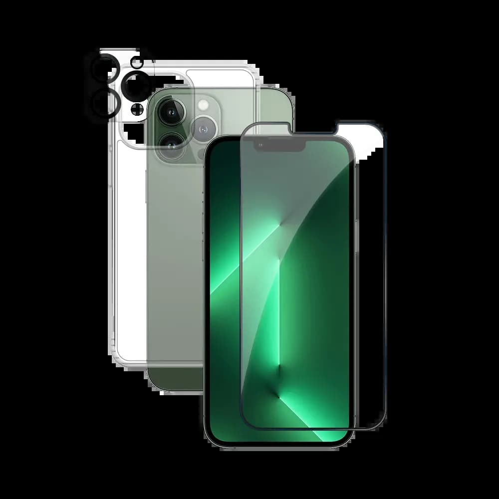 Pack de Protection Coque + Protection Lentille + Verre Trempé PROTECT pour Apple iPhone 13 Pro Transparent