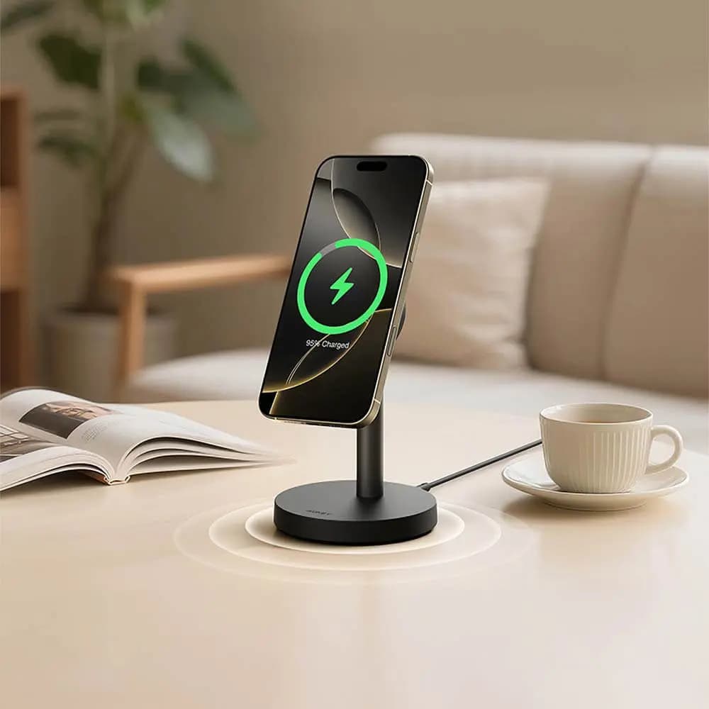 Station de charge sans fil Aukey Qi2.2 25W pour iPhone 17 à 12 - Noir
