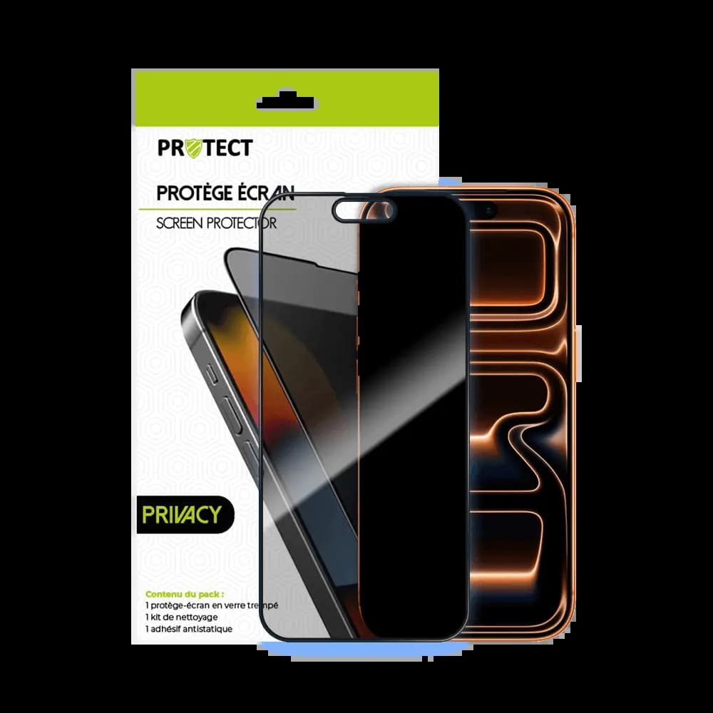 Verre Trempé PRIVACY PROTECT pour Apple iPhone 17 Pro Transparent
